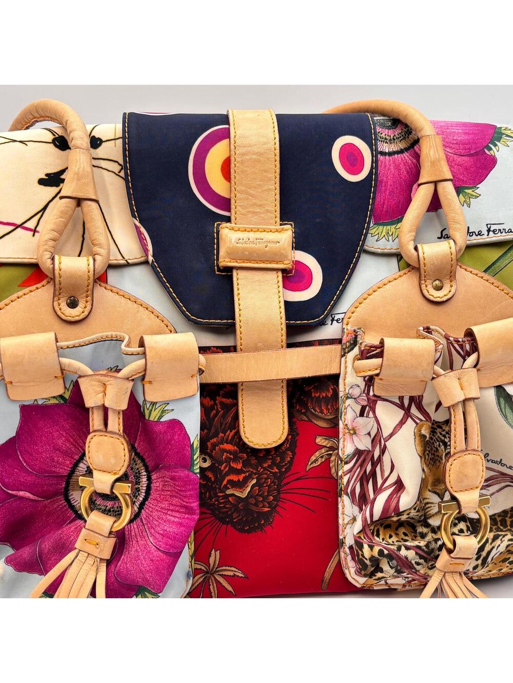 Salvatore Ferragamo Floral Print Multi Pocket Tote Bag - Picture 4 of 11